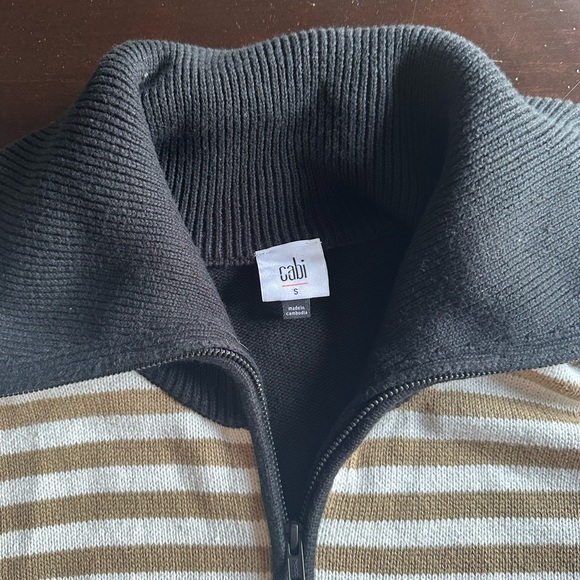 CAbi Mascot striped zip up Cardigan sweater Size S - Picture 3 of 5